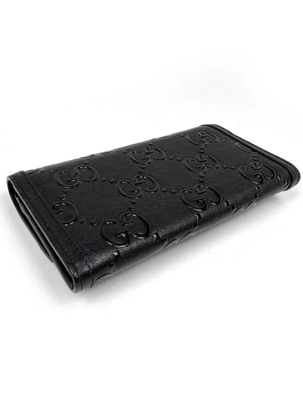 Gucci Wallet GG Embossed Bifold Leather Black